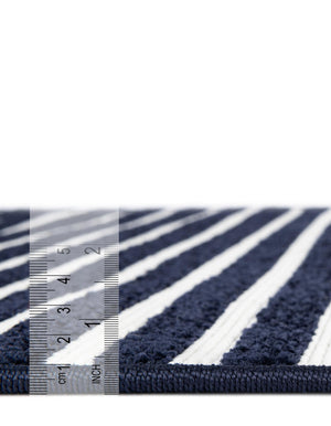 Navy Blue 2' 7 x 12' Sabrina Soto Outdoor Runner Area Rug Weather Resistant for Patio, Deck, Terrace, Balcony, Porch Durable Carpet for Exterior Home Design for Sale at Rug Engine