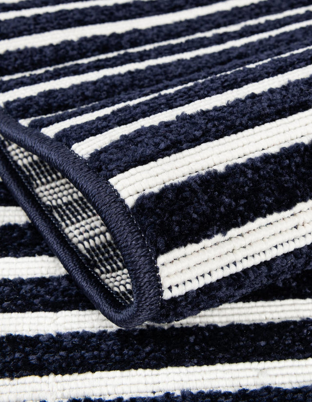 Navy Blue 2' 7 x 12' Sabrina Soto Outdoor Runner Area Rug Weather Resistant for Patio, Deck, Terrace, Balcony, Porch Durable Carpet for Exterior Home Design for Sale at Rug Engine