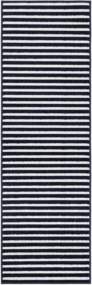 Navy Blue 2' x 6' 1 Sabrina Soto Outdoor Runner Area Rug Weather Resistant for Patio, Deck, Terrace, Balcony, Porch Durable Carpet for Exterior Home Design for Sale at Rug Engine
