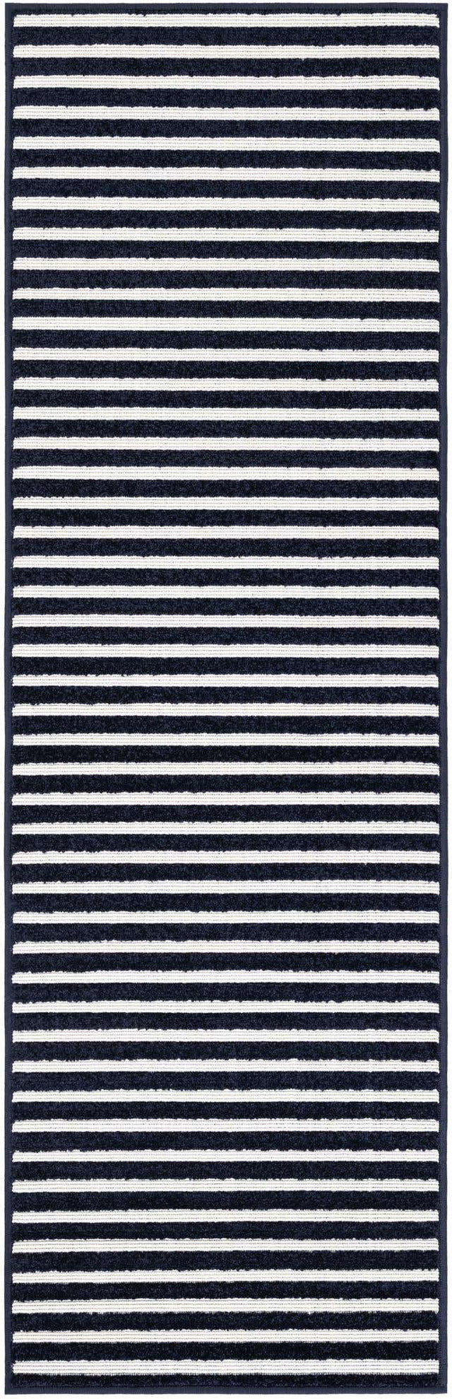 Navy Blue 2' x 6' 1 Sabrina Soto Outdoor Runner Area Rug Weather Resistant for Patio, Deck, Terrace, Balcony, Porch Durable Carpet for Exterior Home Design for Sale at Rug Engine