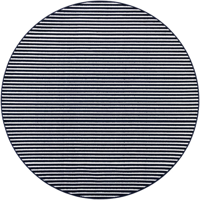 Navy Blue 7' 10 x 7' 10 Sabrina Soto Outdoor Round Area Rug Weather Resistant for Patio, Deck, Terrace, Balcony, Porch Durable Carpet for Exterior Home Design for Sale at Rug Engine