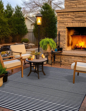 Navy Blue 7' 10 x 7' 10 Sabrina Soto Outdoor Square Area Rug Weather Resistant for Patio, Deck, Terrace, Balcony, Porch Durable Carpet for Exterior Home Design for Sale at Rug Engine
