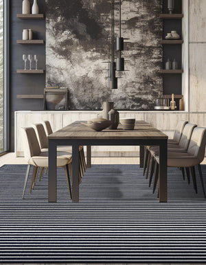 Navy Blue 7' 10 x 7' 10 Sabrina Soto Outdoor Square Area Rug Weather Resistant for Patio, Deck, Terrace, Balcony, Porch Durable Carpet for Exterior Home Design for Sale at Rug Engine
