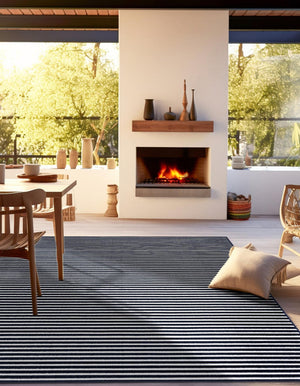 Navy Blue 10' x 10' Sabrina Soto Outdoor Square Area Rug Weather Resistant for Patio, Deck, Terrace, Balcony, Porch Durable Carpet for Exterior Home Design for Sale at Rug Engine