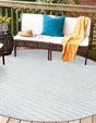 Light Blue 3' 1 x 3' 1 Sabrina Soto Outdoor Round Area Rug Weather Resistant for Patio, Deck, Terrace, Balcony, Porch Durable Carpet for Exterior Home Design for Sale at Rug Engine