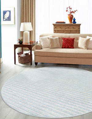 Light Blue 3' 1 x 3' 1 Sabrina Soto Outdoor Round Area Rug Weather Resistant for Patio, Deck, Terrace, Balcony, Porch Durable Carpet for Exterior Home Design for Sale at Rug Engine