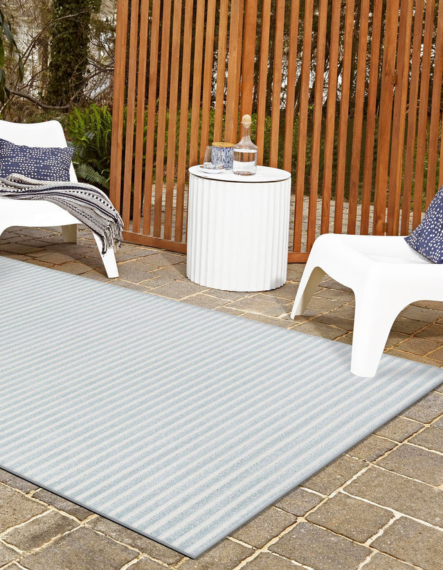 Light Blue 6' 1 x 9' Sabrina Soto Outdoor Rectangle Area Rug Weather Resistant for Patio, Deck, Terrace, Balcony, Porch Durable Carpet for Exterior Home Design for Sale at Rug Engine
