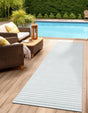 Light Blue 2' 7 x 10' Sabrina Soto Outdoor Runner Area Rug Weather Resistant for Patio, Deck, Terrace, Balcony, Porch Durable Carpet for Exterior Home Design for Sale at Rug Engine