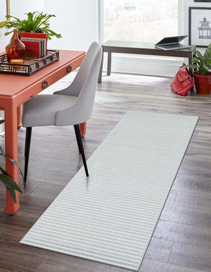 Light Blue 2' 7 x 10' Sabrina Soto Outdoor Runner Area Rug Weather Resistant for Patio, Deck, Terrace, Balcony, Porch Durable Carpet for Exterior Home Design for Sale at Rug Engine