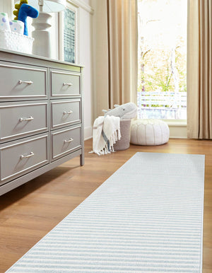 Light Blue 2' x 8' Sabrina Soto Outdoor Runner Area Rug Weather Resistant for Patio, Deck, Terrace, Balcony, Porch Durable Carpet for Exterior Home Design for Sale at Rug Engine
