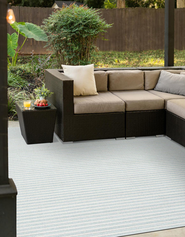 Light Blue 8' x 8' Sabrina Soto Outdoor Square Area Rug Weather Resistant for Patio, Deck, Terrace, Balcony, Porch Durable Carpet for Exterior Home Design for Sale at Rug Engine