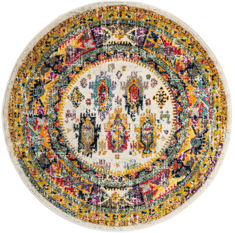 Ivory 5' 3 x 5' 3 Penrose Round Area Rug