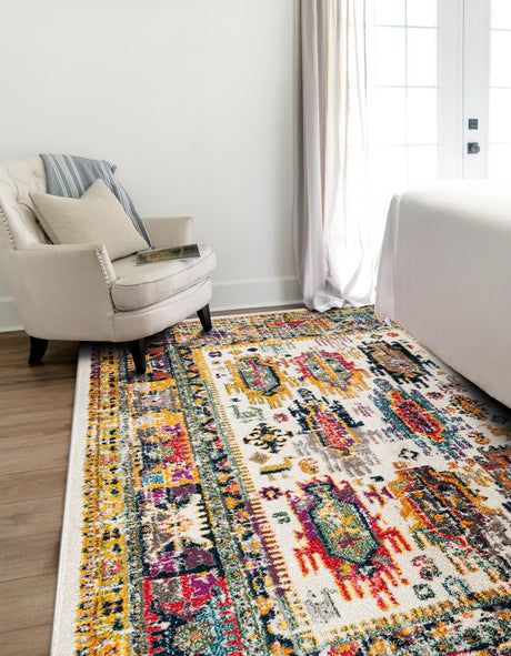 Ivory 7' 10 x 10' Penrose Rectangle Area Rug Classic Durable Stain Resistant Easy Clean Carpet for Traditional Indoor Home Decor for Sale at Rug Engine