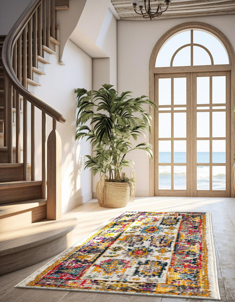 Ivory 2' x 6' 1 Penrose Runner Area Rug Classic Durable Stain Resistant Easy Clean Carpet for Traditional Indoor Home Decor for Sale at Rug Engine