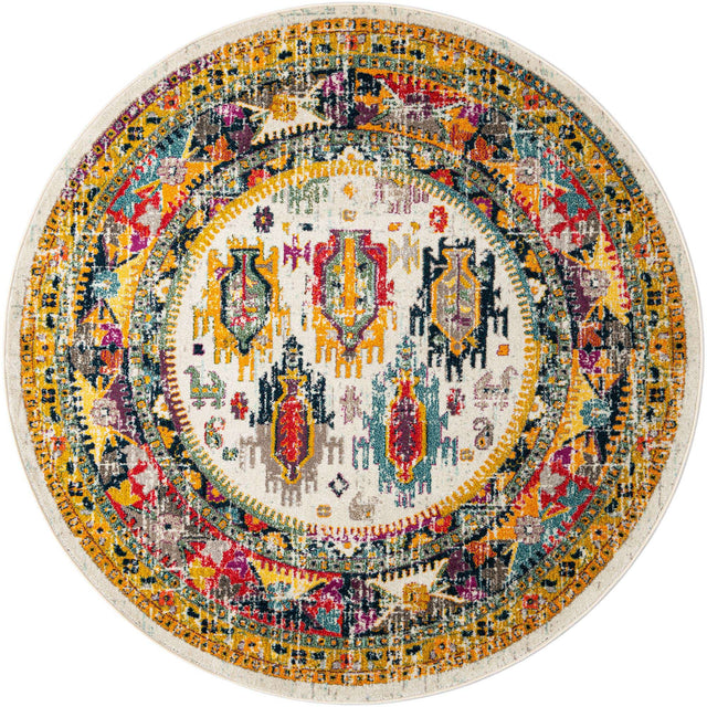 Ivory 7' 10 x 7' 10 Penrose Round Area Rug