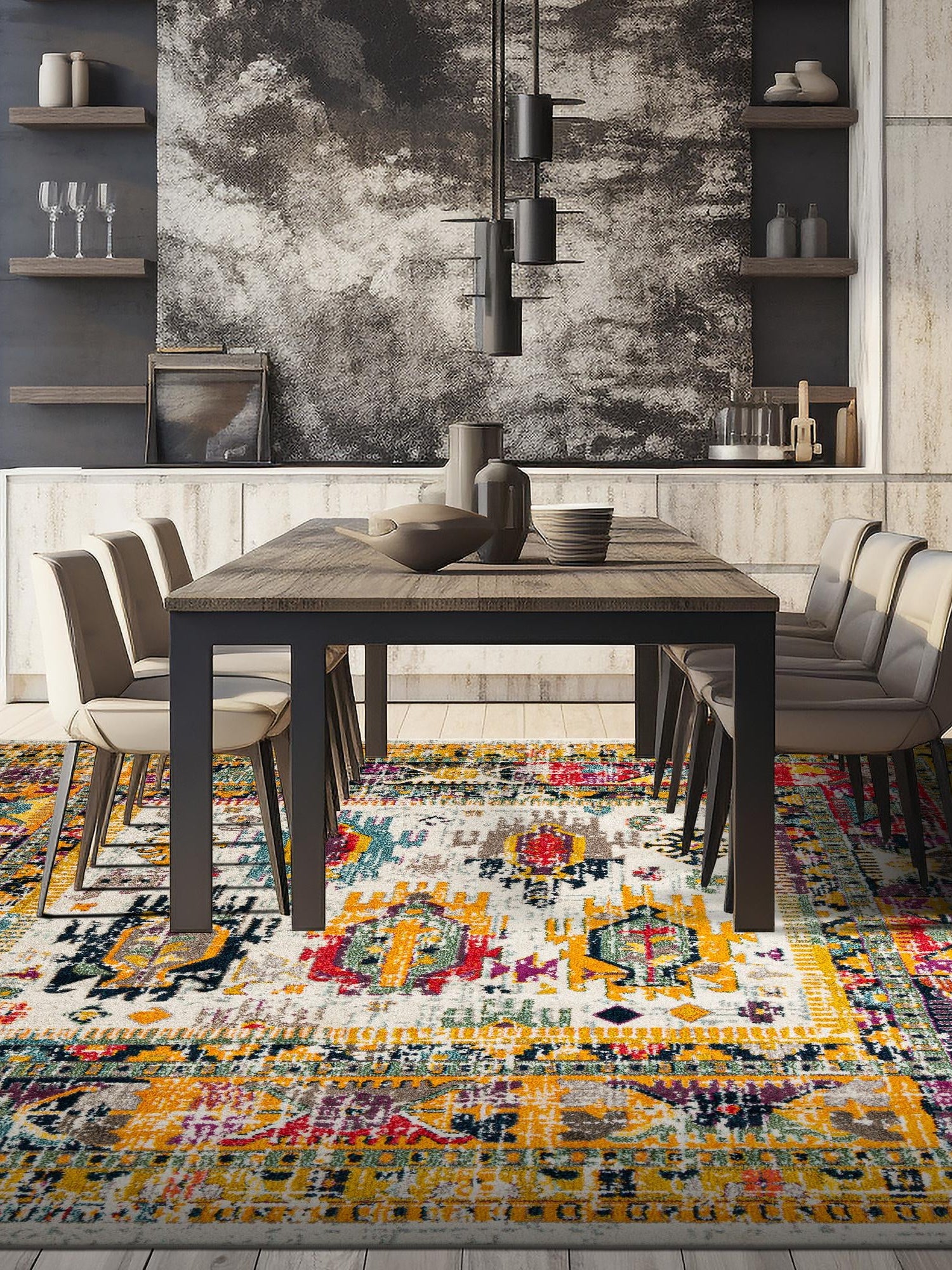 Ivory 7' 10 x 7' 10 Penrose Square Area Rug