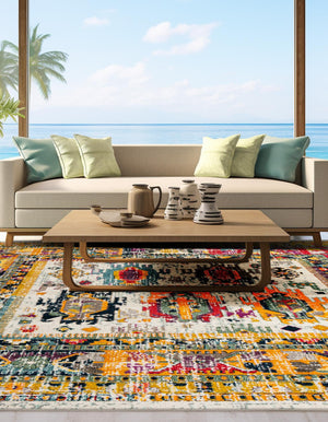 Ivory 7' 10 x 7' 10 Penrose Square Area Rug