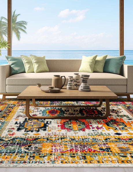 Ivory 7' 10 x 7' 10 Penrose Square Area Rug Classic Durable Stain Resistant Easy Clean Carpet for Traditional Indoor Home Decor for Sale at Rug Engine