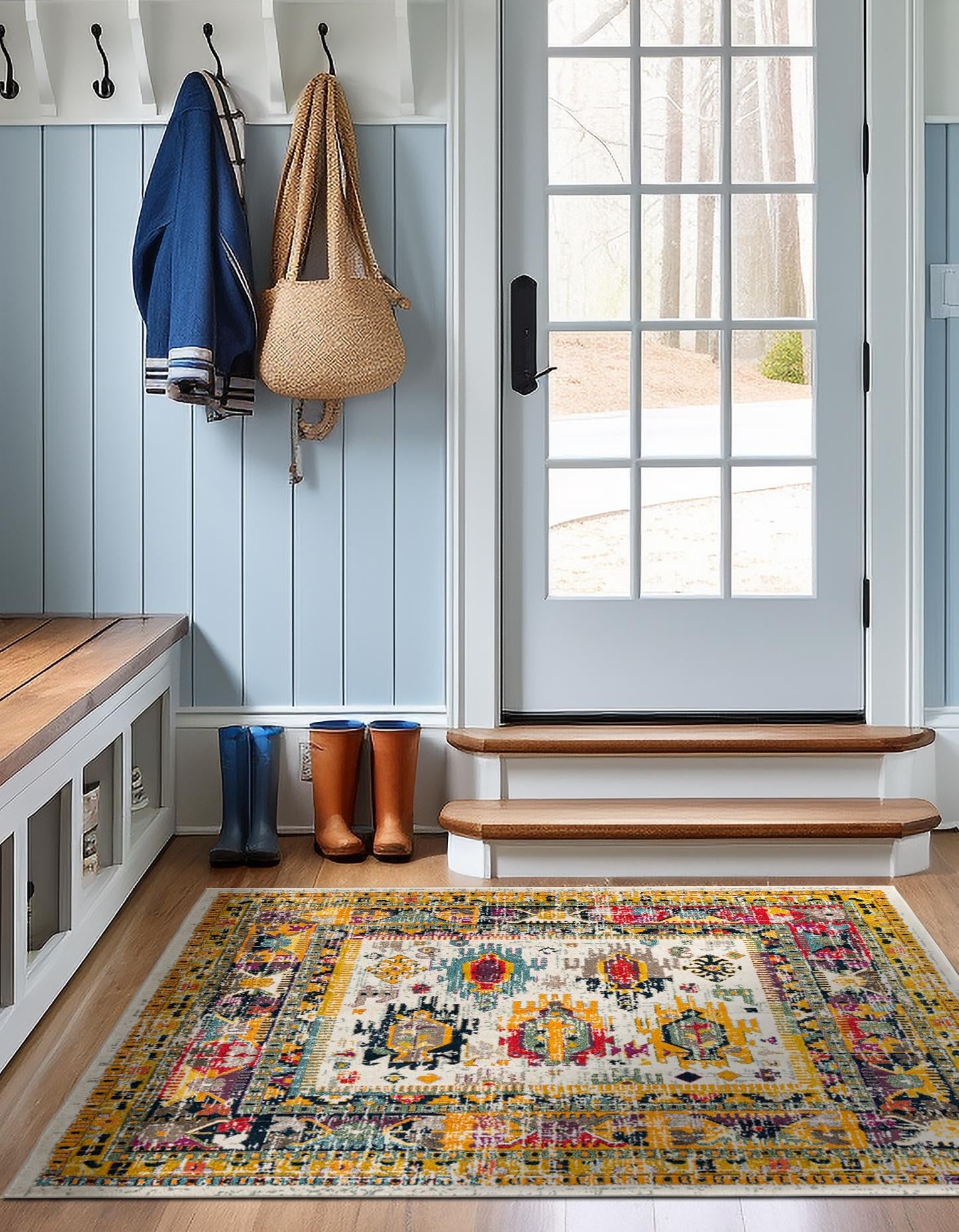 Ivory 7' 10 x 7' 10 Penrose Square Area Rug