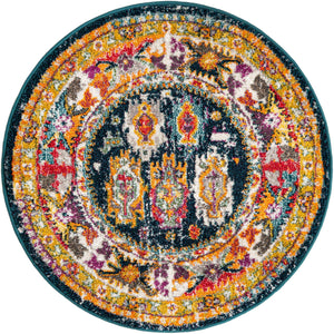 Navy Blue 3' 1 x 3' 1 Penrose Round Area Rug
