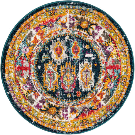 Navy Blue 3' 1 x 3' 1 Penrose Round Area Rug