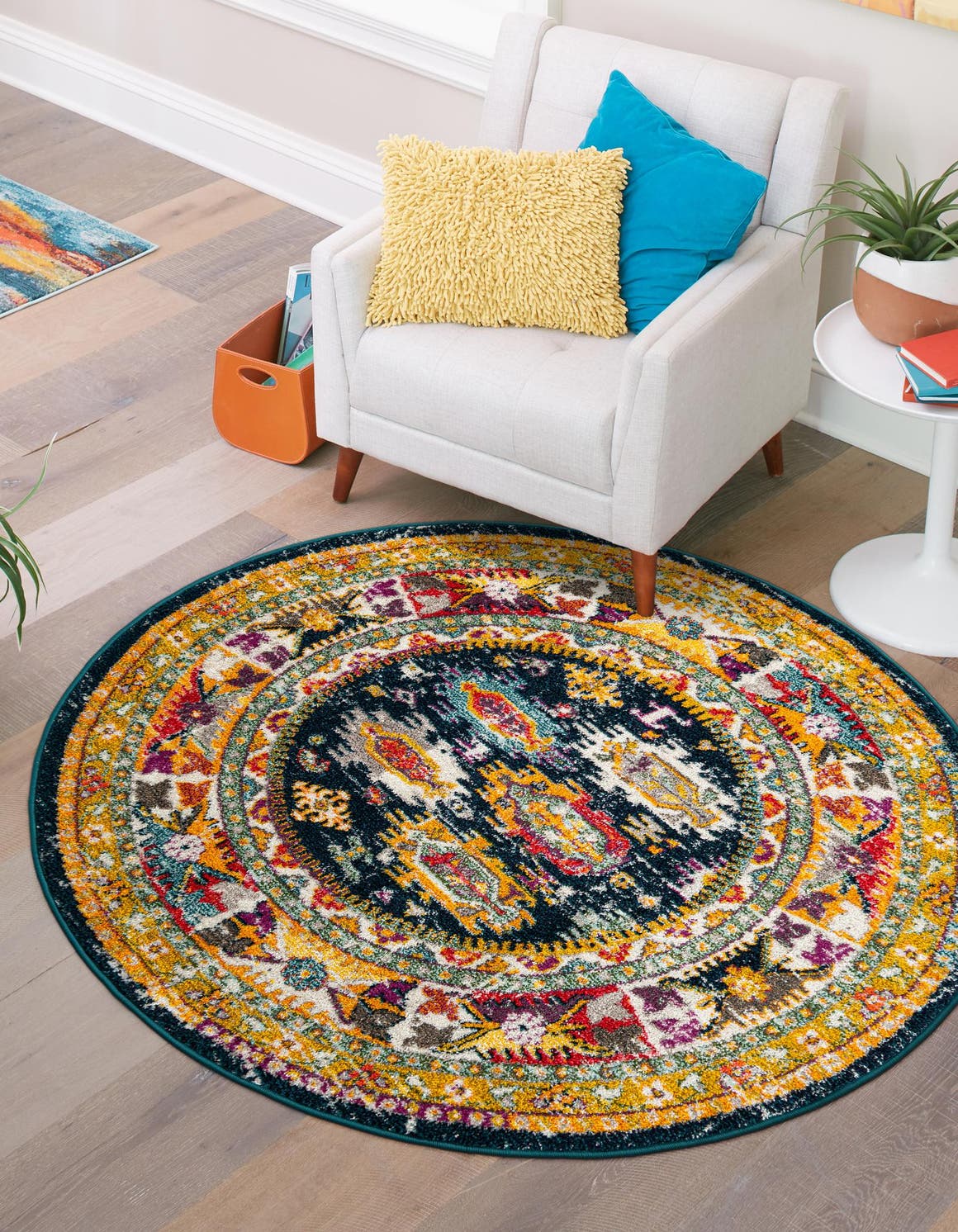 Navy Blue 5' 3 x 5' 3 Penrose Round Area Rug