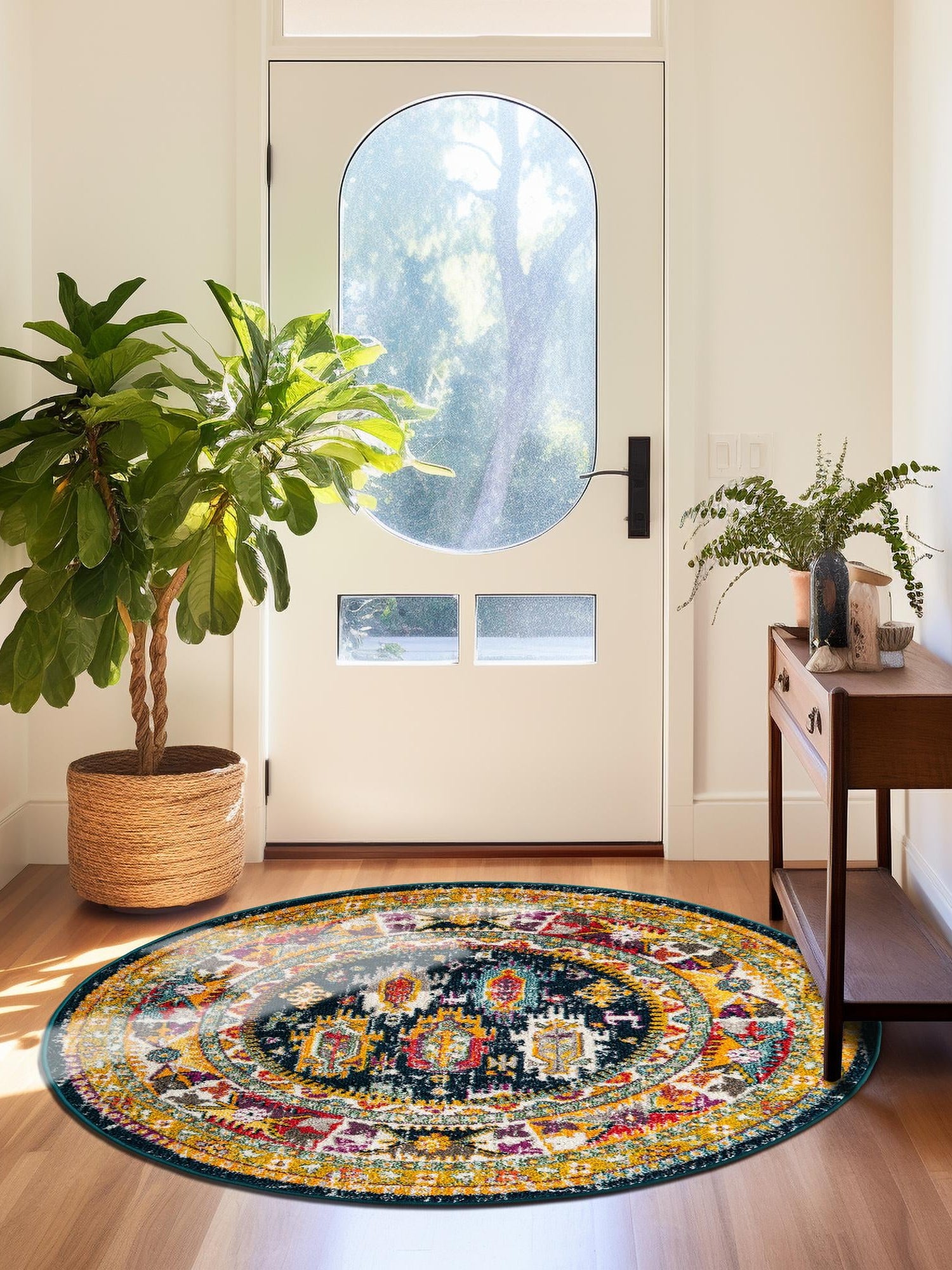 Navy Blue 7' 10 x 7' 10 Penrose Round Area Rug