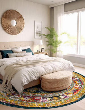 Navy Blue 7' 10 x 7' 10 Penrose Round Area Rug