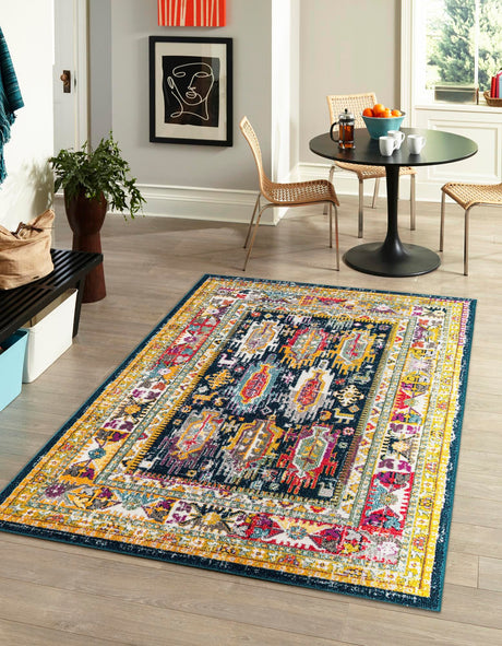 Navy Blue 9' x 12' Penrose Rectangle Area Rug Classic Durable Stain Resistant Easy Clean Carpet for Traditional Indoor Home Decor for Sale at Rug Engine