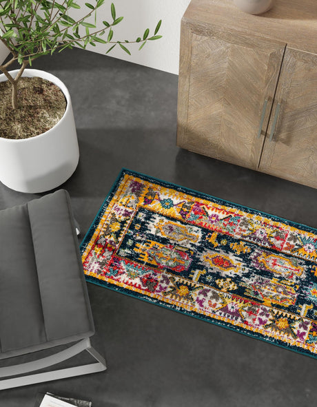 Navy Blue 2' 7 x 10' Penrose Runner Area Rug Classic Durable Stain Resistant Easy Clean Carpet for Traditional Indoor Home Decor for Sale at Rug Engine