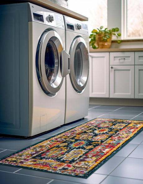 Navy Blue 2' 7 x 10' Penrose Runner Area Rug Classic Durable Stain Resistant Easy Clean Carpet for Traditional Indoor Home Decor for Sale at Rug Engine