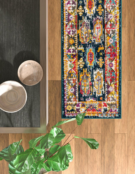 Navy Blue 2' 7 x 10' Penrose Runner Area Rug Classic Durable Stain Resistant Easy Clean Carpet for Traditional Indoor Home Decor for Sale at Rug Engine