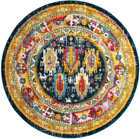 Navy Blue 7' 10 x 7' 10 Penrose Round Area Rug
