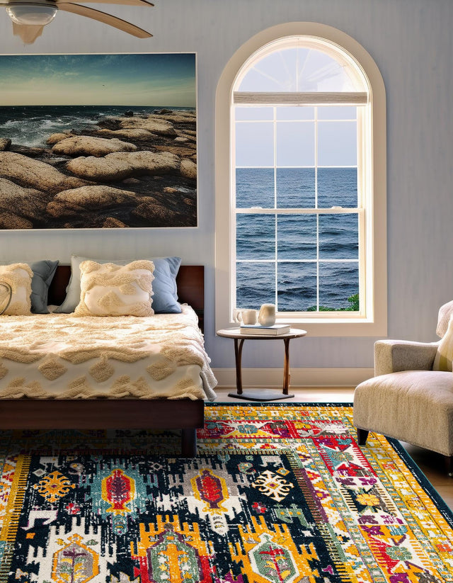 Navy Blue 7' 10 x 7' 10 Penrose Square Area Rug