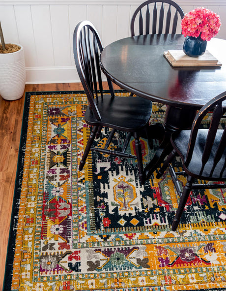 Navy Blue 7' 10 x 7' 10 Penrose Square Area Rug Classic Durable Stain Resistant Easy Clean Carpet for Traditional Indoor Home Decor for Sale at Rug Engine