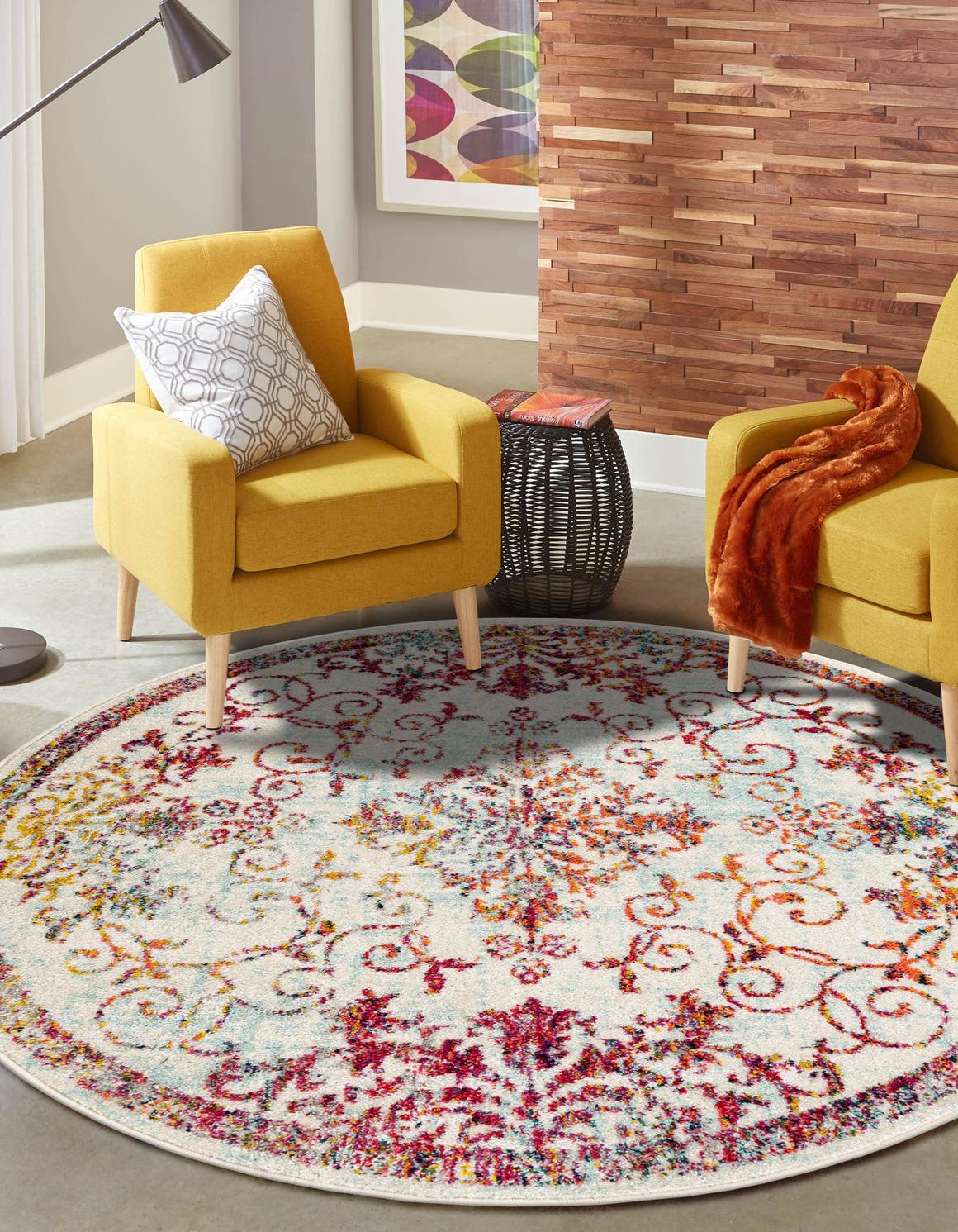 Ivory 3' 1 x 3' 1 Penrose Round Area Rug