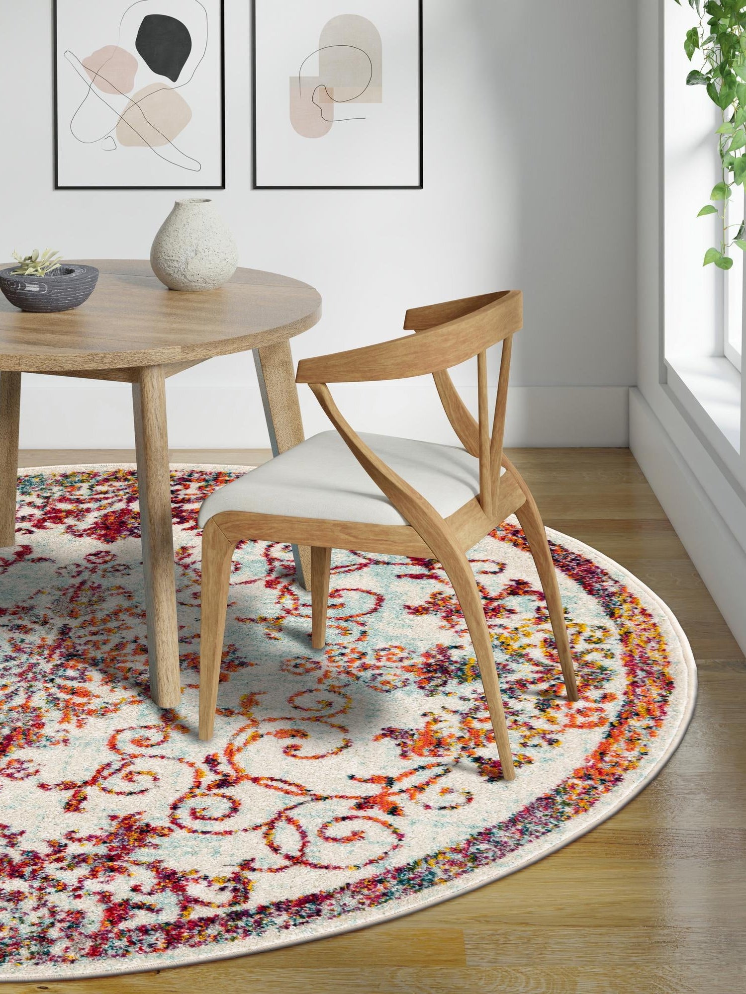 Ivory 7' 10 x 7' 10 Penrose Round Area Rug