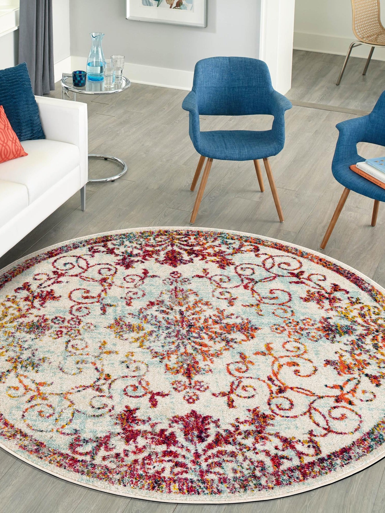 Ivory 3' 1 x 3' 1 Penrose Round Area Rug