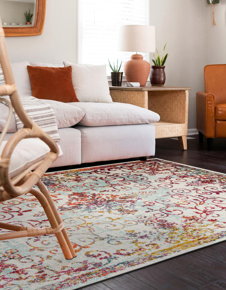 Ivory 7' 10 x 10' Penrose Rectangle Area Rug Classic Durable Stain Resistant Easy Clean Carpet for Traditional Indoor Home Decor for Sale at Rug Engine