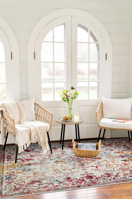 Ivory 10' x 10' Penrose Square Area Rug Classic Durable Stain Resistant Easy Clean Carpet for Traditional Indoor Home Decor for Sale at Rug Engine