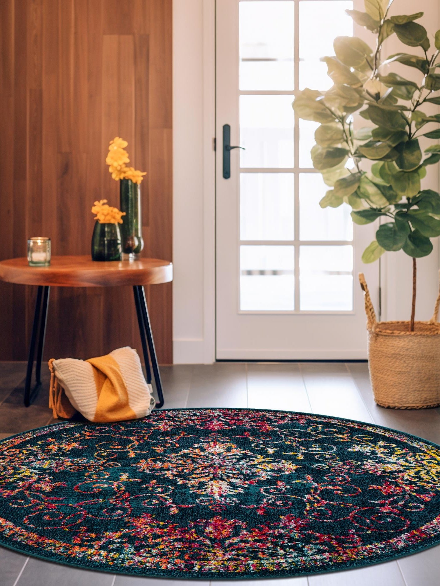 Navy Blue 5' 3 x 5' 3 Penrose Round Area Rug