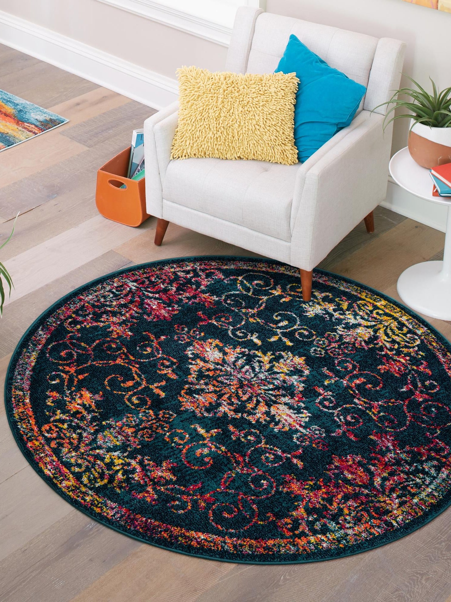 Navy Blue 5' 3 x 5' 3 Penrose Round Area Rug