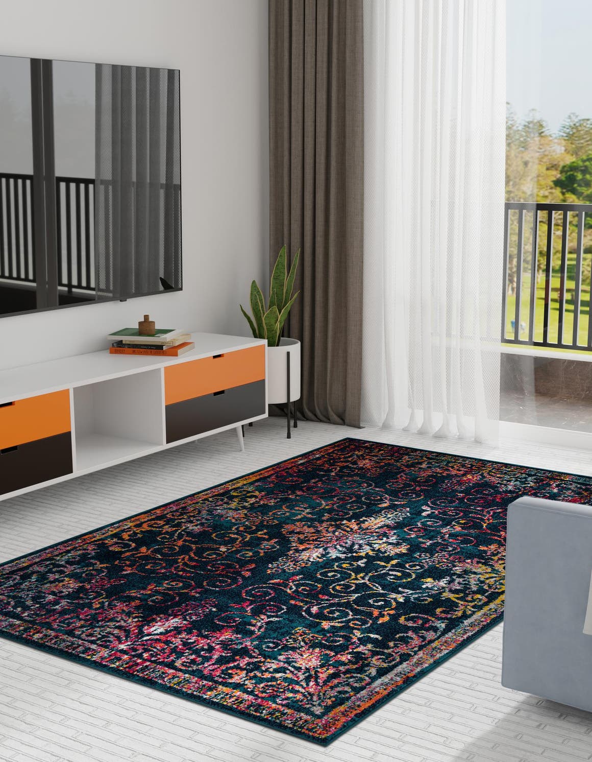 Navy Blue 7' 1 x 10' Penrose Rectangle Area Rug