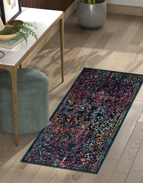 Navy Blue 2' 7 x 10' Penrose Runner Area Rug Classic Durable Stain Resistant Easy Clean Carpet for Traditional Indoor Home Decor for Sale at Rug Engine