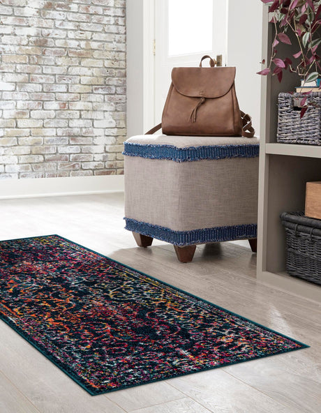 Navy Blue 2' 7 x 10' Penrose Runner Area Rug Classic Durable Stain Resistant Easy Clean Carpet for Traditional Indoor Home Decor for Sale at Rug Engine