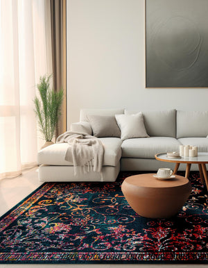Navy Blue 7' 10 x 7' 10 Penrose Square Area Rug