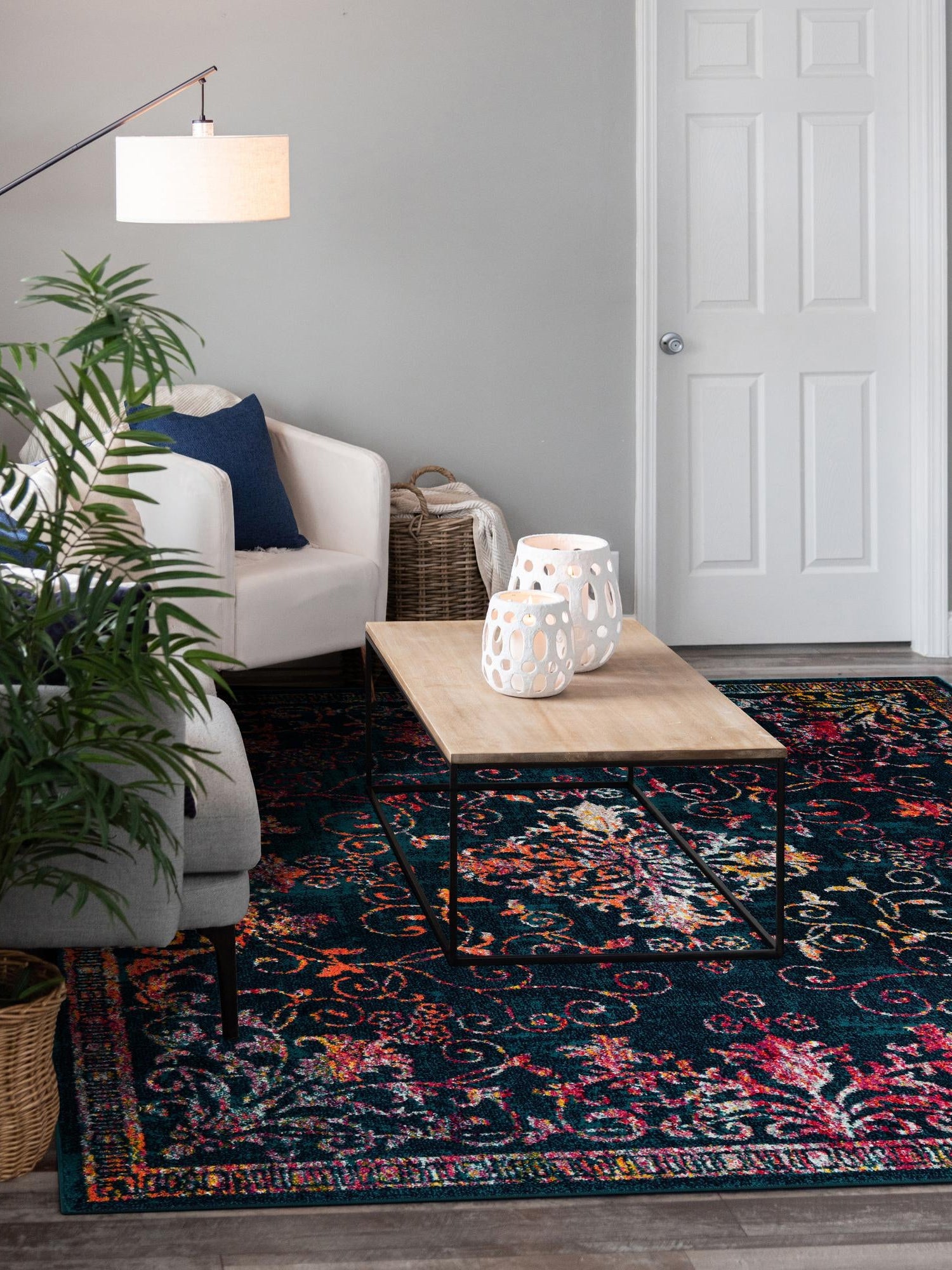 Navy Blue 7' 10 x 7' 10 Penrose Square Area Rug