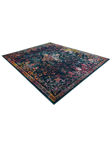 Navy Blue 7' 10 x 10' Penrose Rectangle Area Rug Classic Durable Stain Resistant Easy Clean Carpet for Traditional Indoor Home Decor for Sale at Rug Engine