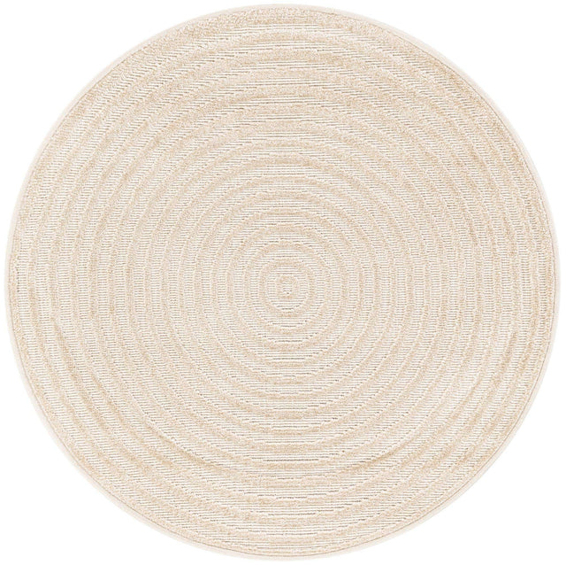 Beige 3' 1 x 3' 1 Sabrina Soto Outdoor Round Area Rug Weather Resistant for Patio, Deck, Terrace, Balcony, Porch Durable Carpet for Exterior Home Design for Sale at Rug Engine