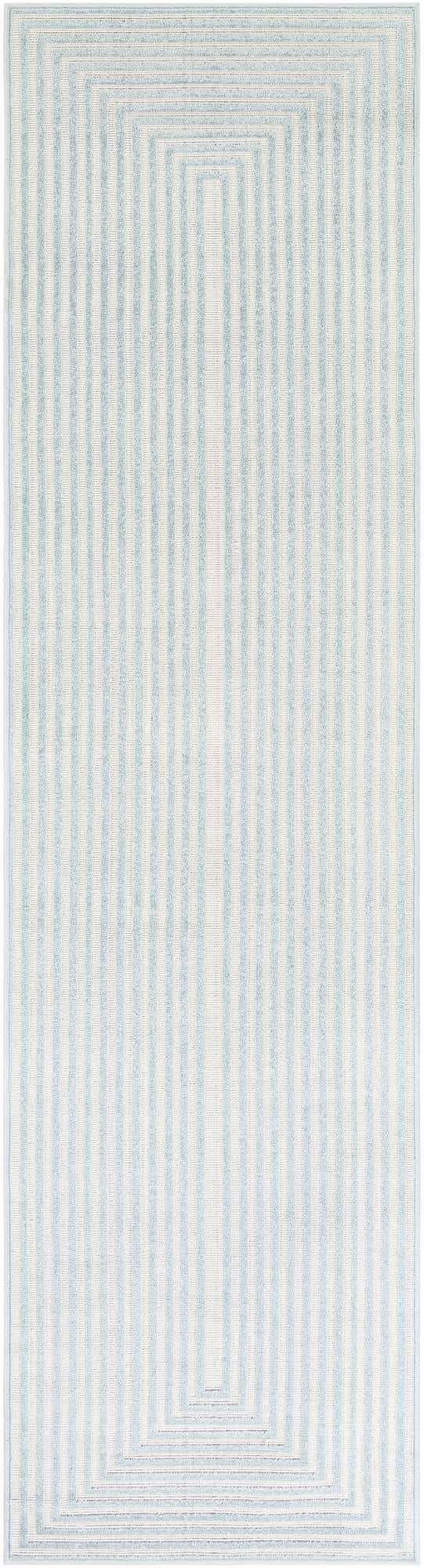 Light Blue 2' 7 x 10' Sabrina Soto Outdoor Runner Area Rug Weather Resistant for Patio, Deck, Terrace, Balcony, Porch Durable Carpet for Exterior Home Design for Sale at Rug Engine